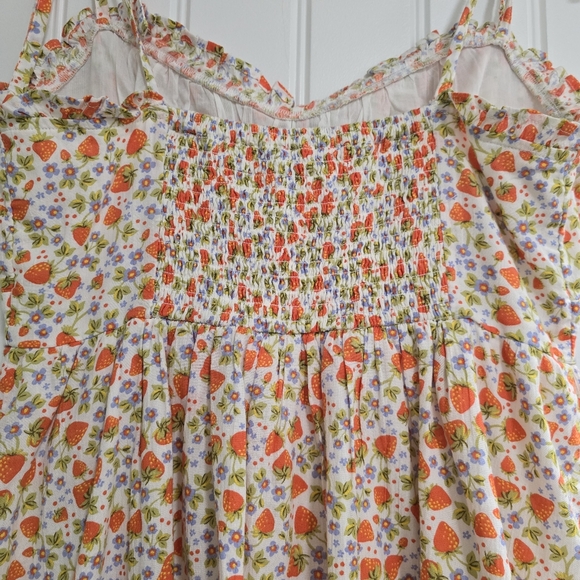 AERIE Cottage Tie Strap Strawberry Summer Dress 🍓 - Picture 4 of 7
